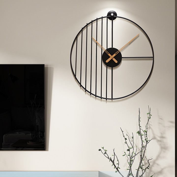 Đồng hồ treo tường trang trí thiết kế đơn giản hiện đại màu đen - Đồng hồ treo tường decor nhà đẹp và quà tặng ý nghĩa