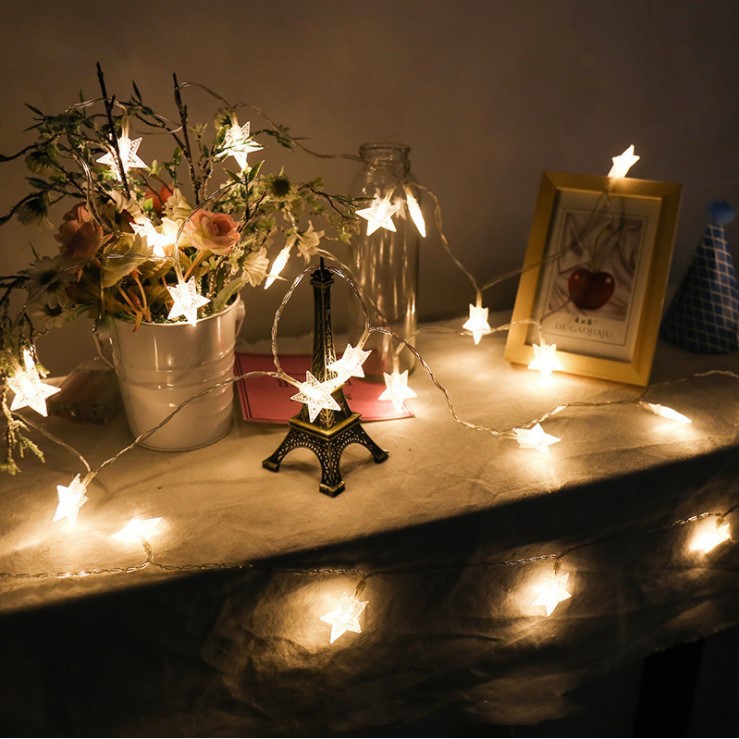 [Có Sẵn 3M] Dây Đèn Led Hình Ngôi Sao Trang Trí Phòng Ngủ Một Màu - Đèn Đom Đóm Trang Trí Nhà Cửa | BigBuy360 - bigbuy360.vn