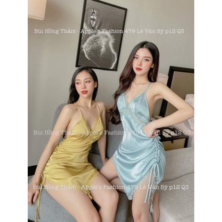 Váy ngủ lụa dây rút 3 màu