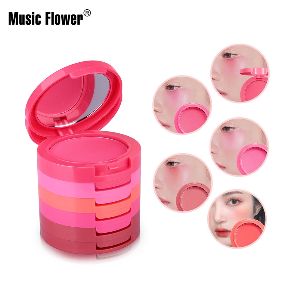 [Hàng mới về] Phấn đánh má hồng 5 màu trang điểm nude và làm sáng thương hiệu Music Flower M2089