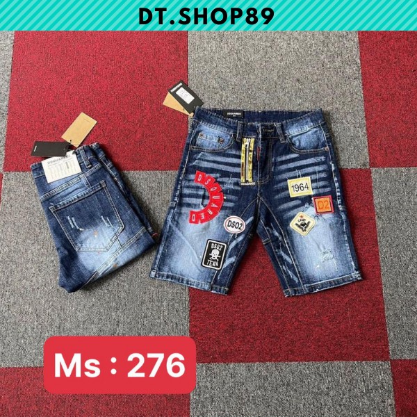 Quần short jean nam co giãn, họa tiết độc đáo, Quần đùi chất bò cao cấp  thời trang DT.SHOP89