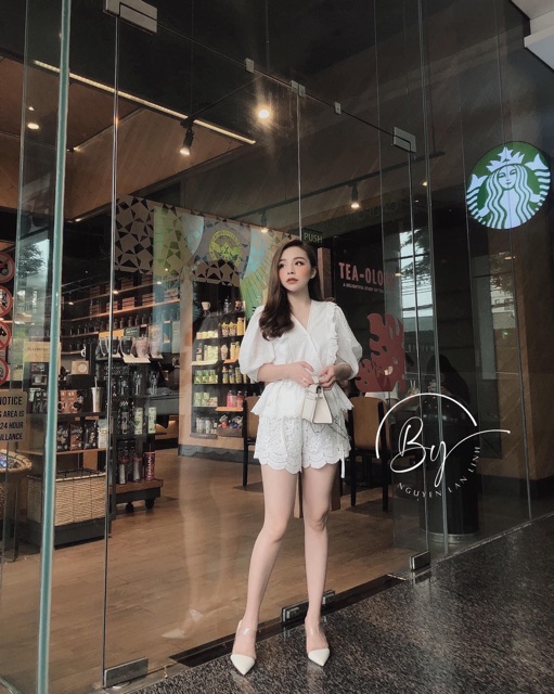 Quần chân ren hoa hàng đẹp Quảng Châu