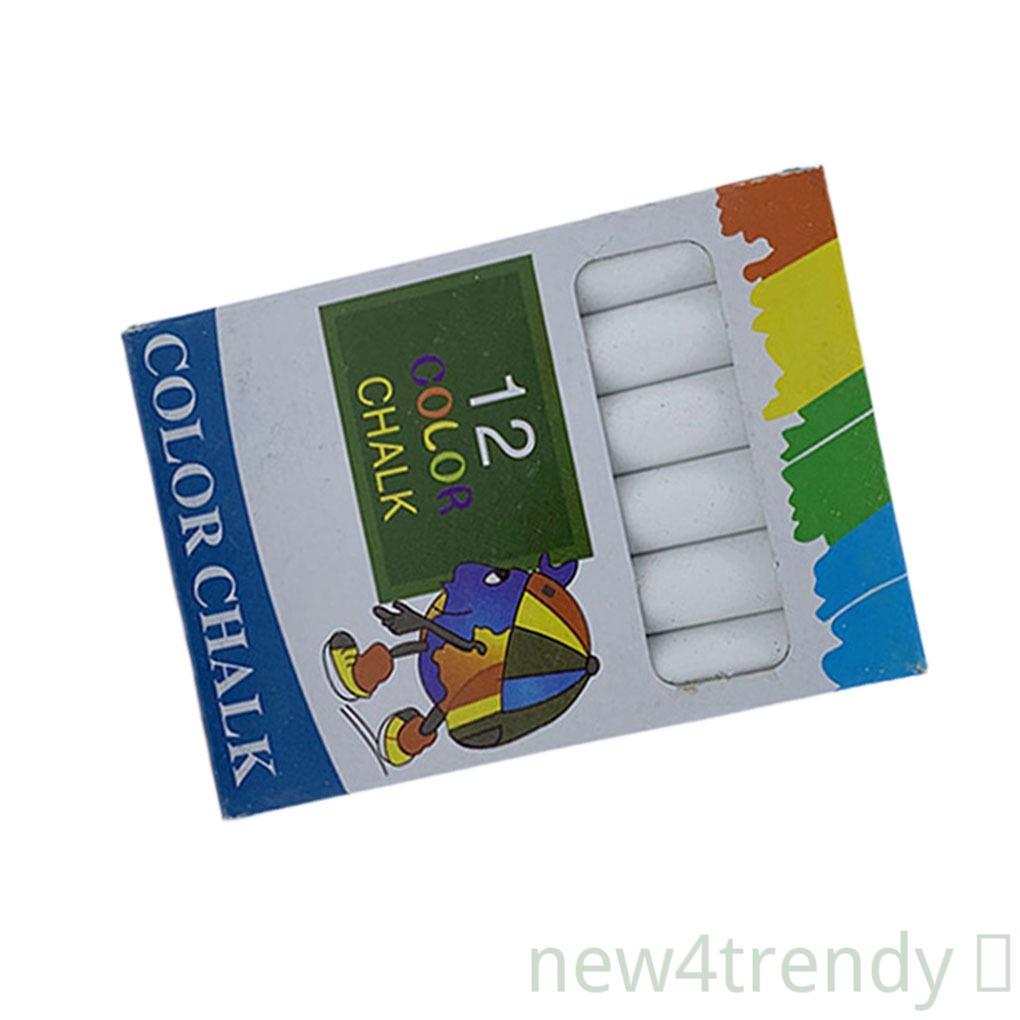 12 Bút Phấn Viết Bảng Không Bụi Màu Trắng Không Độc Hại Cho Học Sinh / Nhân Viên Văn Phòng / Trường Học Mới