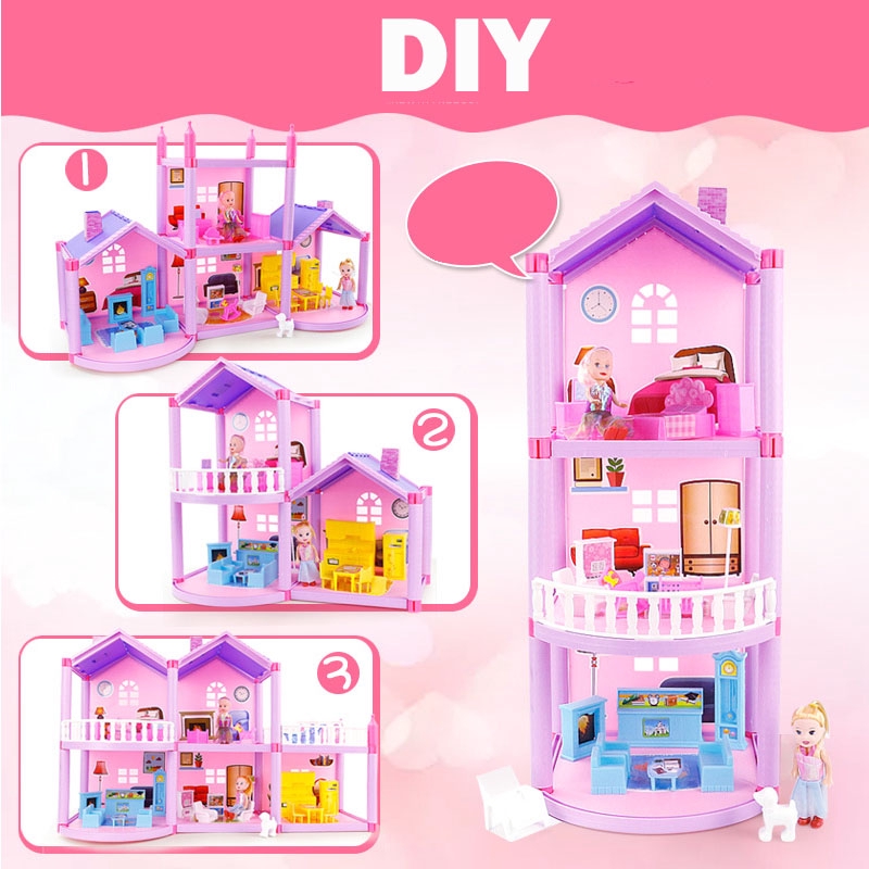 Set đồ chơi lắp ráp nhà búp bê diy cao cấp cho bé