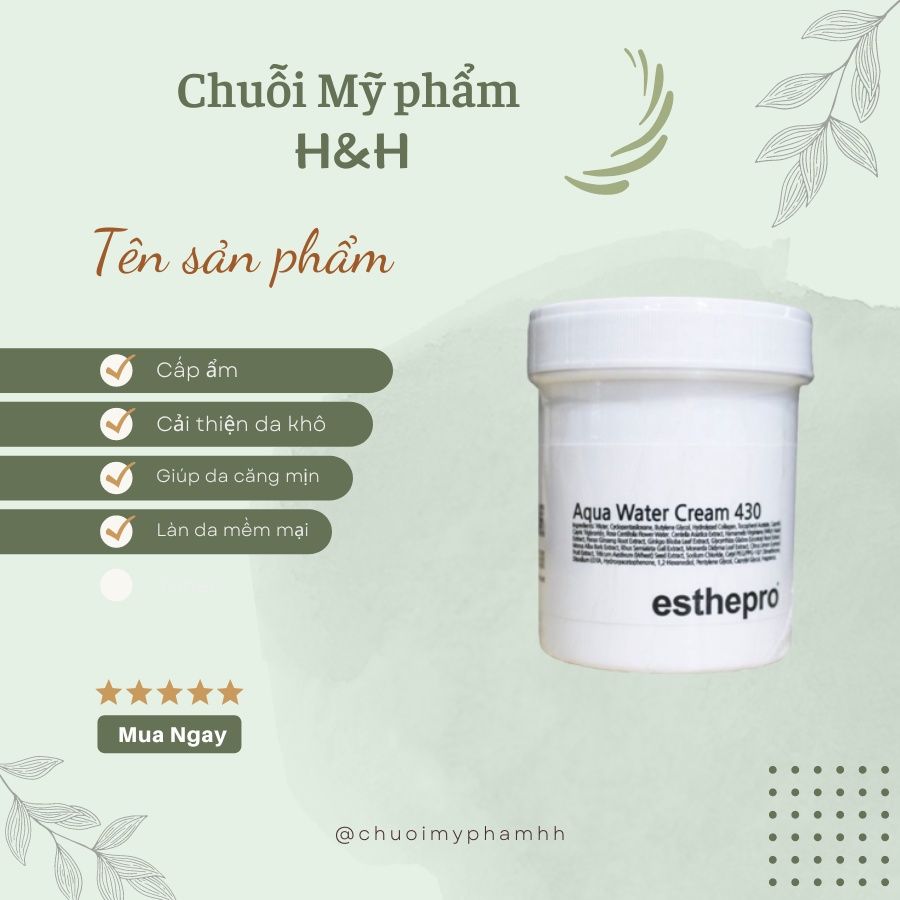 Kem dưỡng ẩm ESTHEMAX 430 chính hãng, Mỹ phẩm Spa, phù hợp cho mọi loại da, Esthepro cân bằng độ ẩm