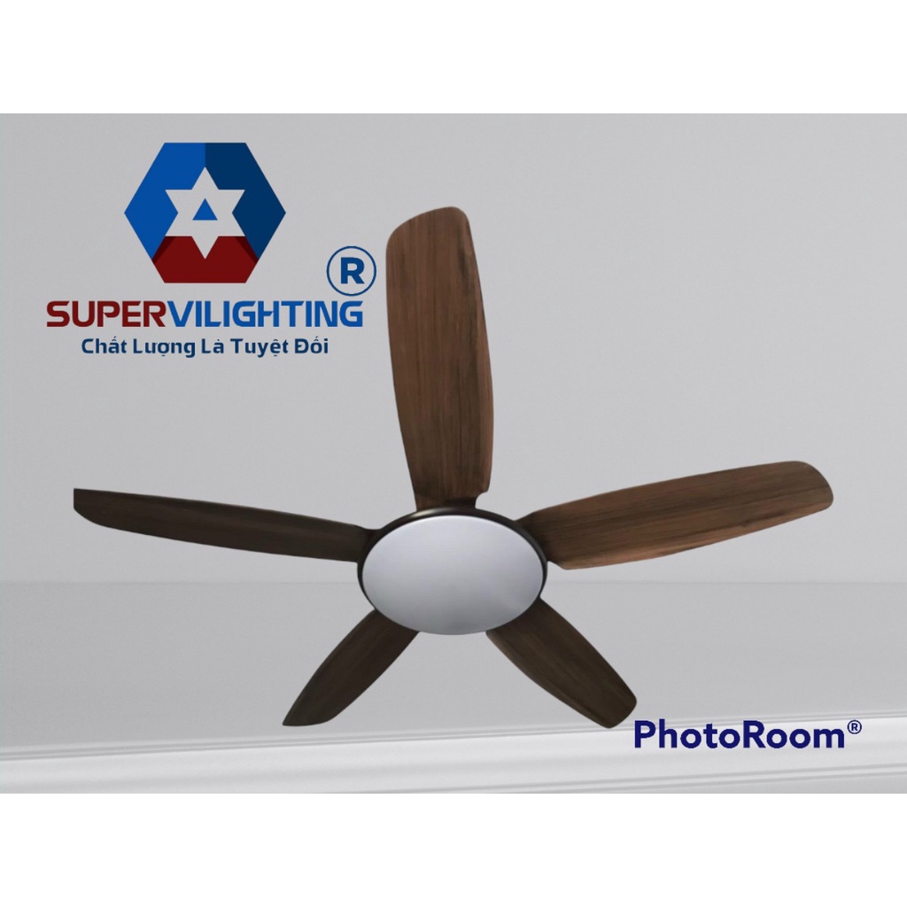 Quạt trần  SuperVilighting, MS VLT 5491, Động cơ DC 37W, sải cánh 1,32m, sô cánh 05, Bảo hành động cơ 48 tháng
