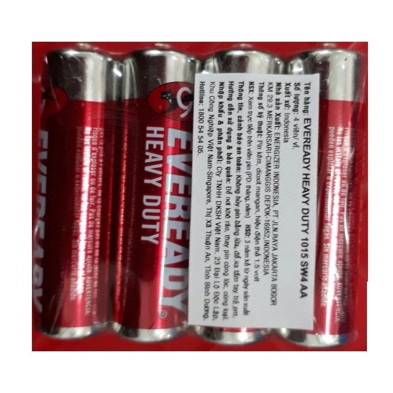 Pin AA EVEREADY R6 ĐỎ - 4 viên/vỉ