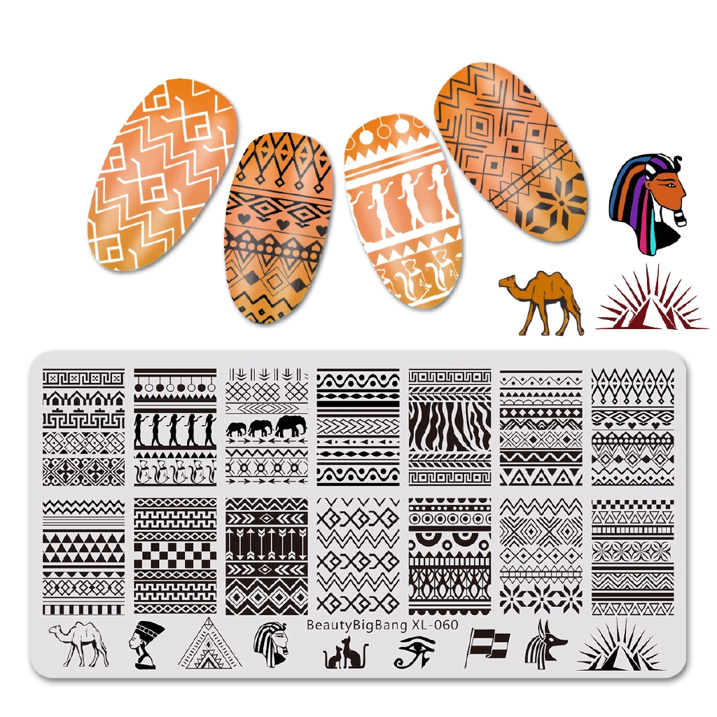 [Hàng mới về] Khuôn in họa tiết trang trí móng tay nghệ thuật hoa văn Ai Cập độc đáo