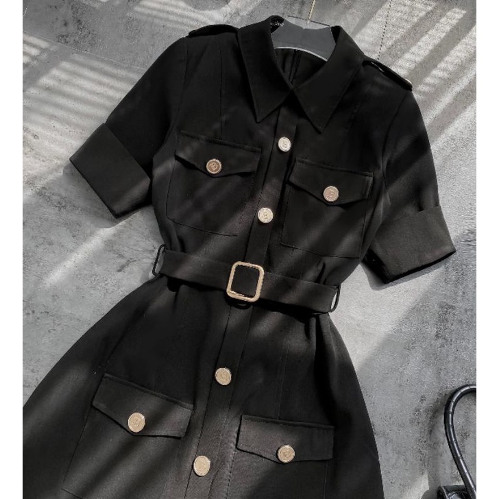 Đầm Suông Vest Nút Kèm Belt