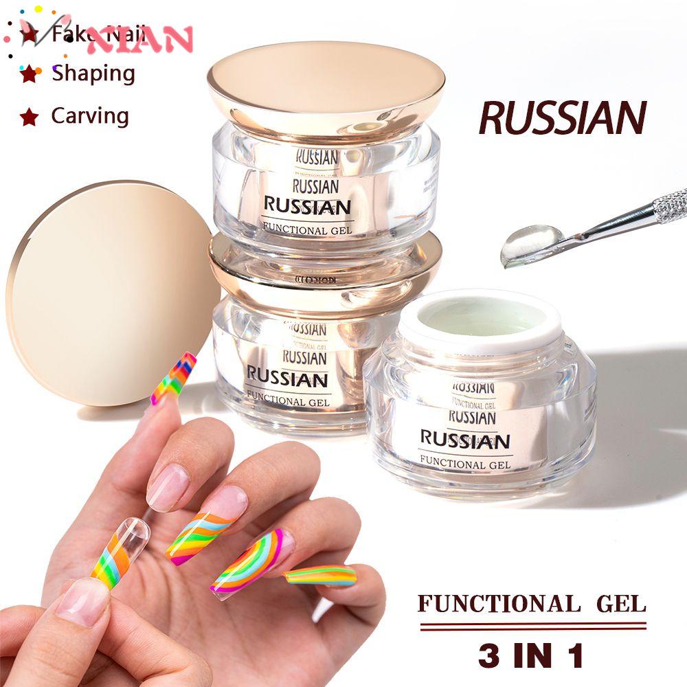 XIANSTORE Nail Design Solid State Shaping Carving DIY 3 in 1 Russian Nail Gel Polish Professional UV LED Manicure Functional Gel For Fake Nail Fast Drying