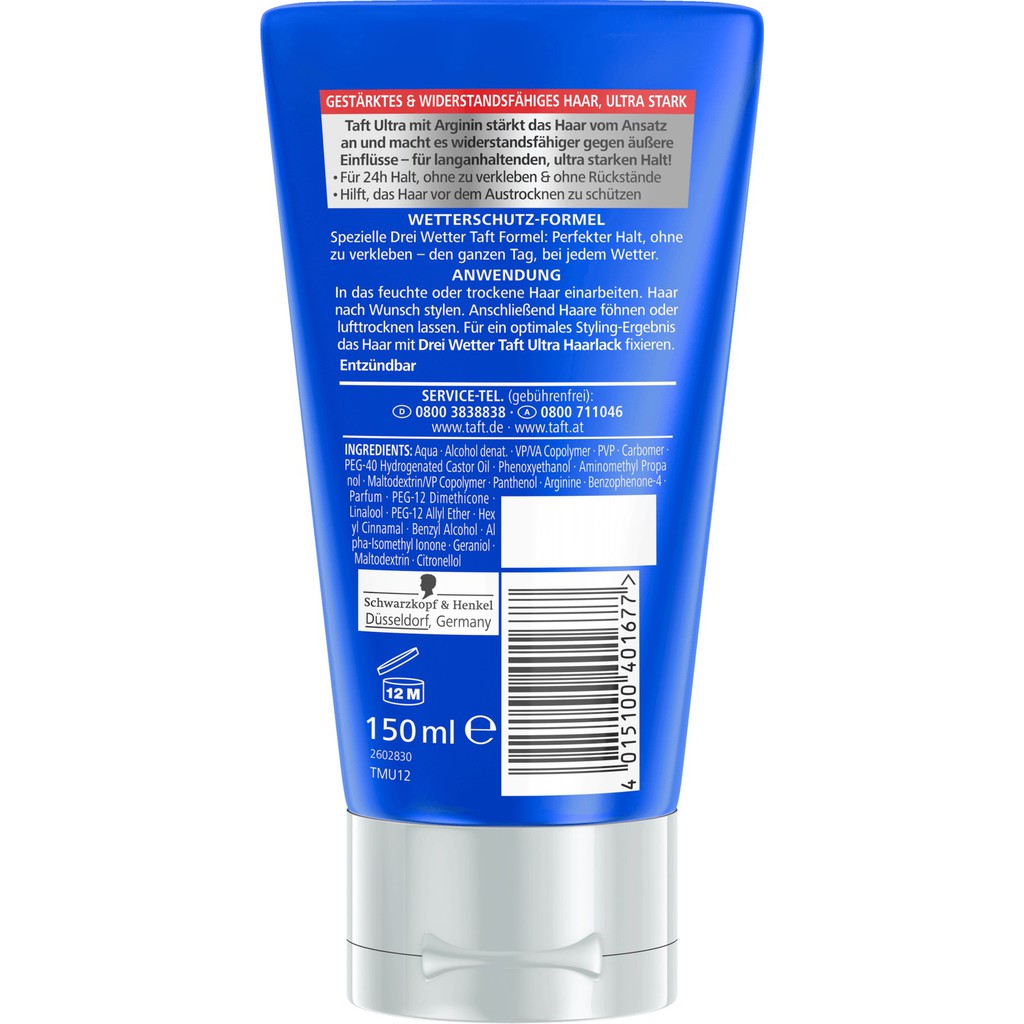 Gel vuốt tóc Taft Schwarzkopf các màu, 150ml