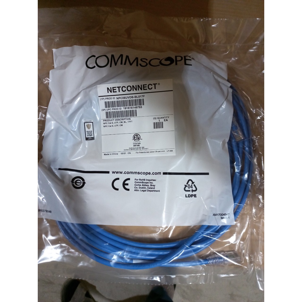 Cáp mạng, Dây nhảy Patch cord  CAT6 dài 10m, 15m, 20M COMMSCOPE cao cấp tốc độ 1000MBps