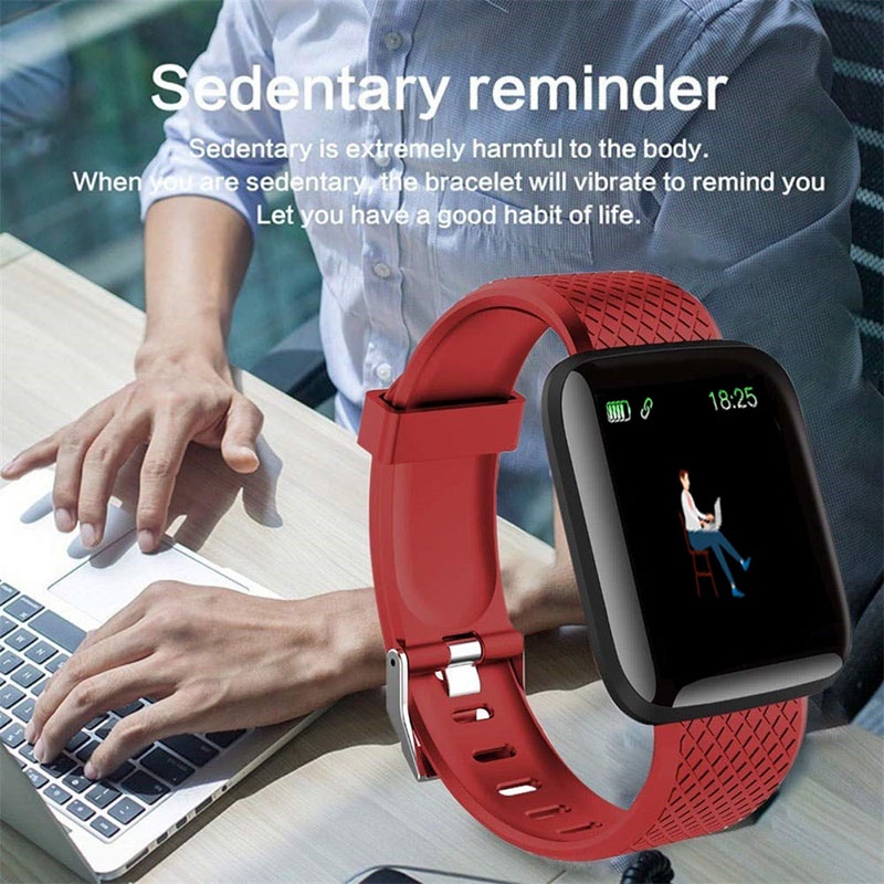 Đồng Hồ Thông Minh 116 Plus Có Dây Đeo Silicon Theo Dõi Sức Khỏe Cho Apple IOS Android Và Phụ Kiện
