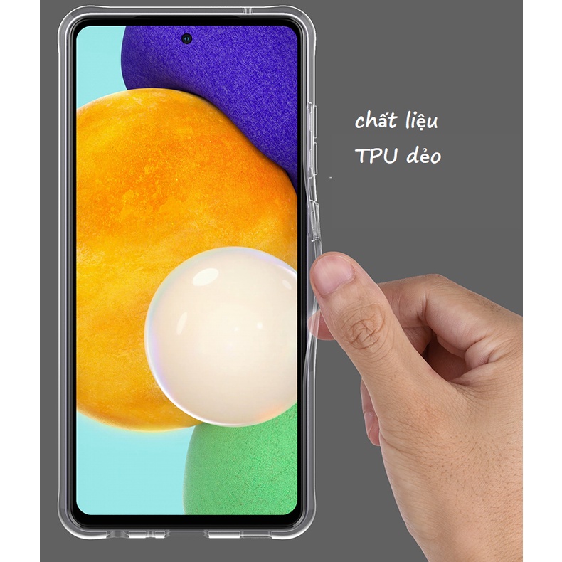 Ốp lưng Samsung A52 / A72 Ốp dẻo trong TPU loại tốt, bảo vệ camera