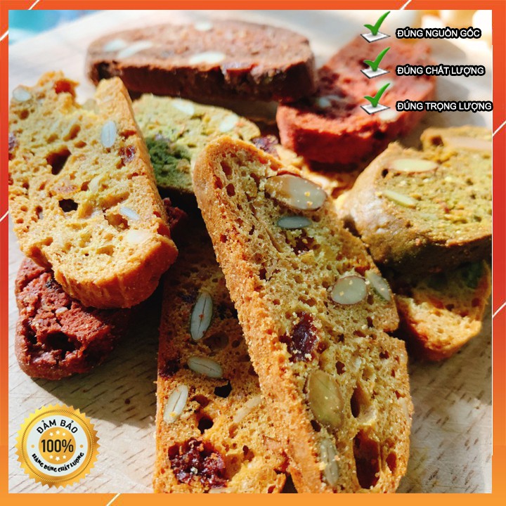 Bánh BISCOTTI Healthy 100%, dành cho người giảm cân, ăn kiêng, thay thế bữa ăn vặt, ăn phụ, ít Calories, giàu Protein.