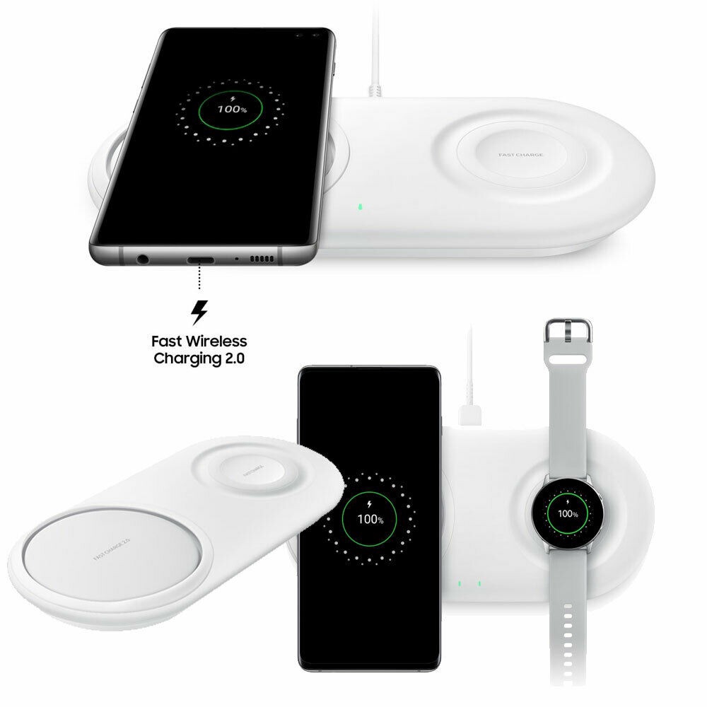 Ready Original Samsung 12W Qi Wireless Charger Fast Charging 2.0 Duo Pad EP-P5200TBE For Galaxy S11 S10 S9 Note 10 9 Gear 3 iWatch