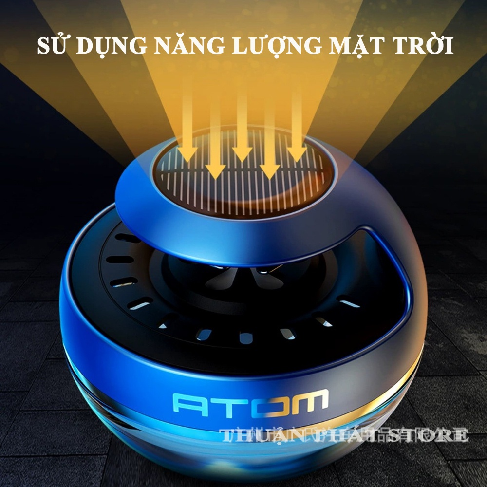 Nước hoa ô tô Atom chính hãng cao cấp cánh quạt quay bằng năng lượng mặt trời,chiết suất hoàn toàn từ thiên nhiên