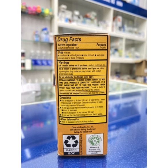 [HÀNG CHUẨN] Bột Paking soda đa tác dụng hộp 454g  Date mới