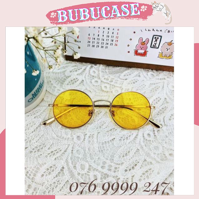 Kính tròn - kính thầy bói vàng gọng kim loại cao