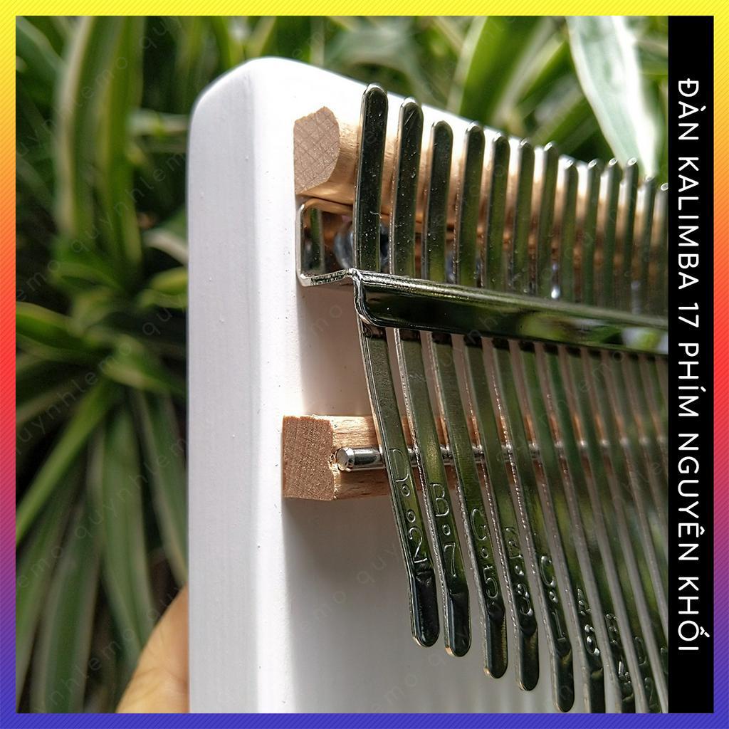 Đàn kalimba 17 phím màu trắng QUYNHLEMO cao cấp nguyên khối hình chữ nhật tặng kèm phụ kiện