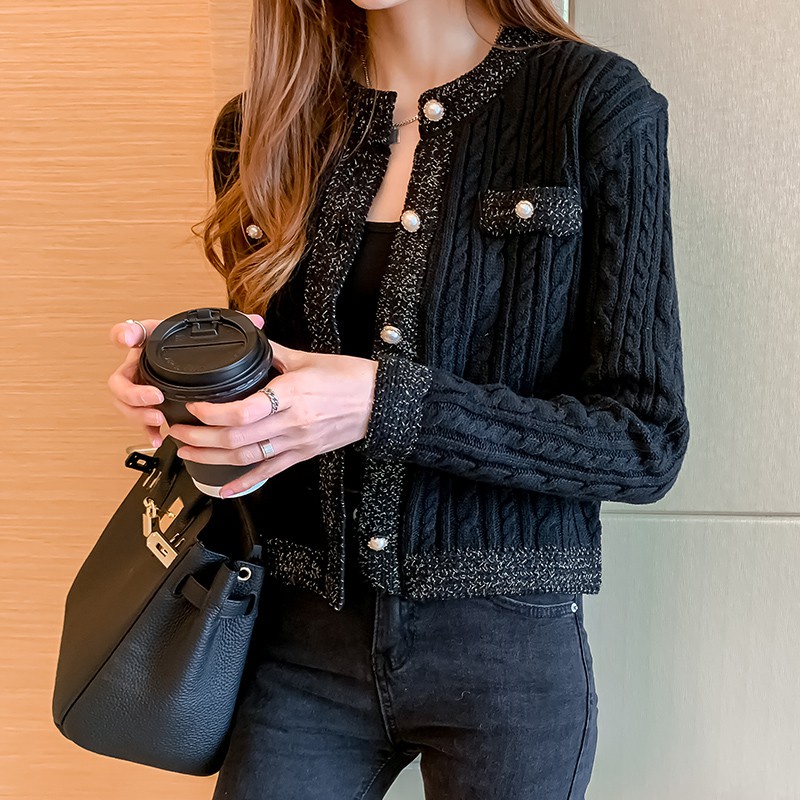 NUZIRO  Áo khoác len cardigan  dài tay thời trang Hàn Quốc cho nữ