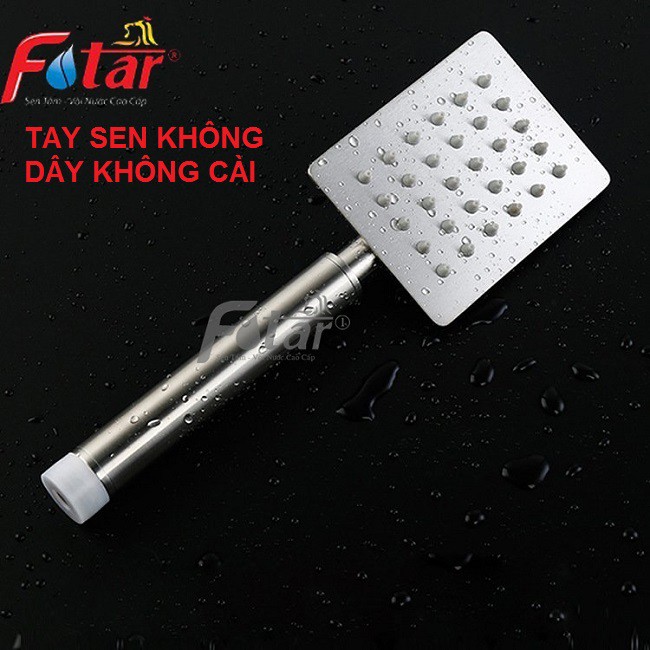 [INOX 304 TỐT] Tay sen tắm 100% INOX 304 TS1 KHÔNG DÂY KHÔNG CÀI TAY SEN vuông INOX hạt nước to phun nước mạnh