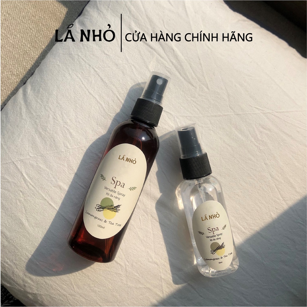 Xịt khử mùi làm sạch đa năng Lá Nhỏ - Spa (Sả Chanh + Tràm Trà)  - 50 &100ml