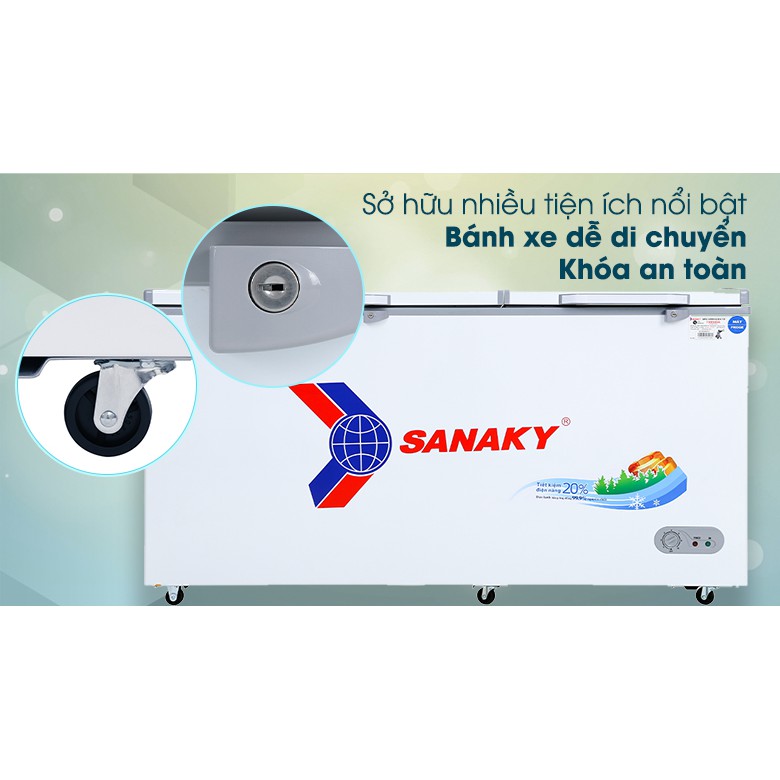 Tủ Đông Sanaky Dàn Đồng Inverter VH6699W3 (2 Ngăn Đông, Mát 485 Lít)