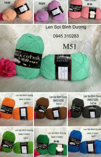 Len Cotton Milk 125g  Đan Móc Khăn, Áo, Nón, Thú Bông