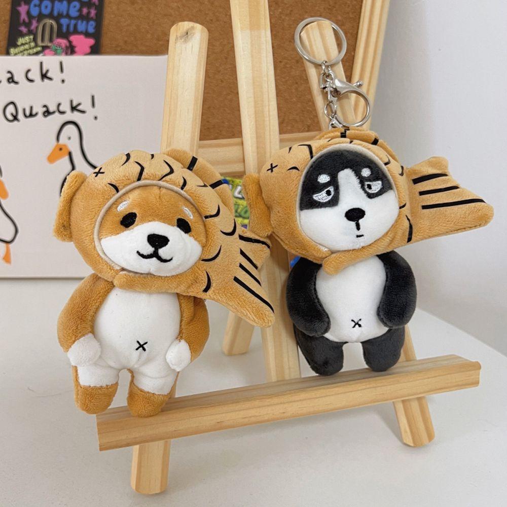 LANFY Móc Khóa Hình Chú Chó Husky Shiba Bằng Lông Nhung Dễ Tháo Rời Charms