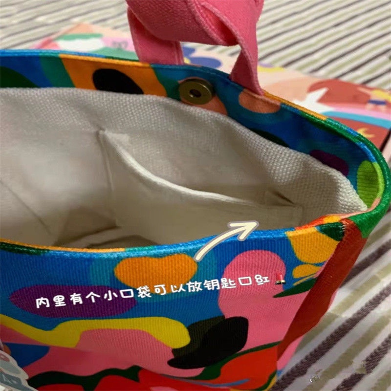 Túi Tote Vải Canvas Sức Chứa Lớn In Họa Tiết Graffiti Độc Đáo Phong Cách Nhật Bản