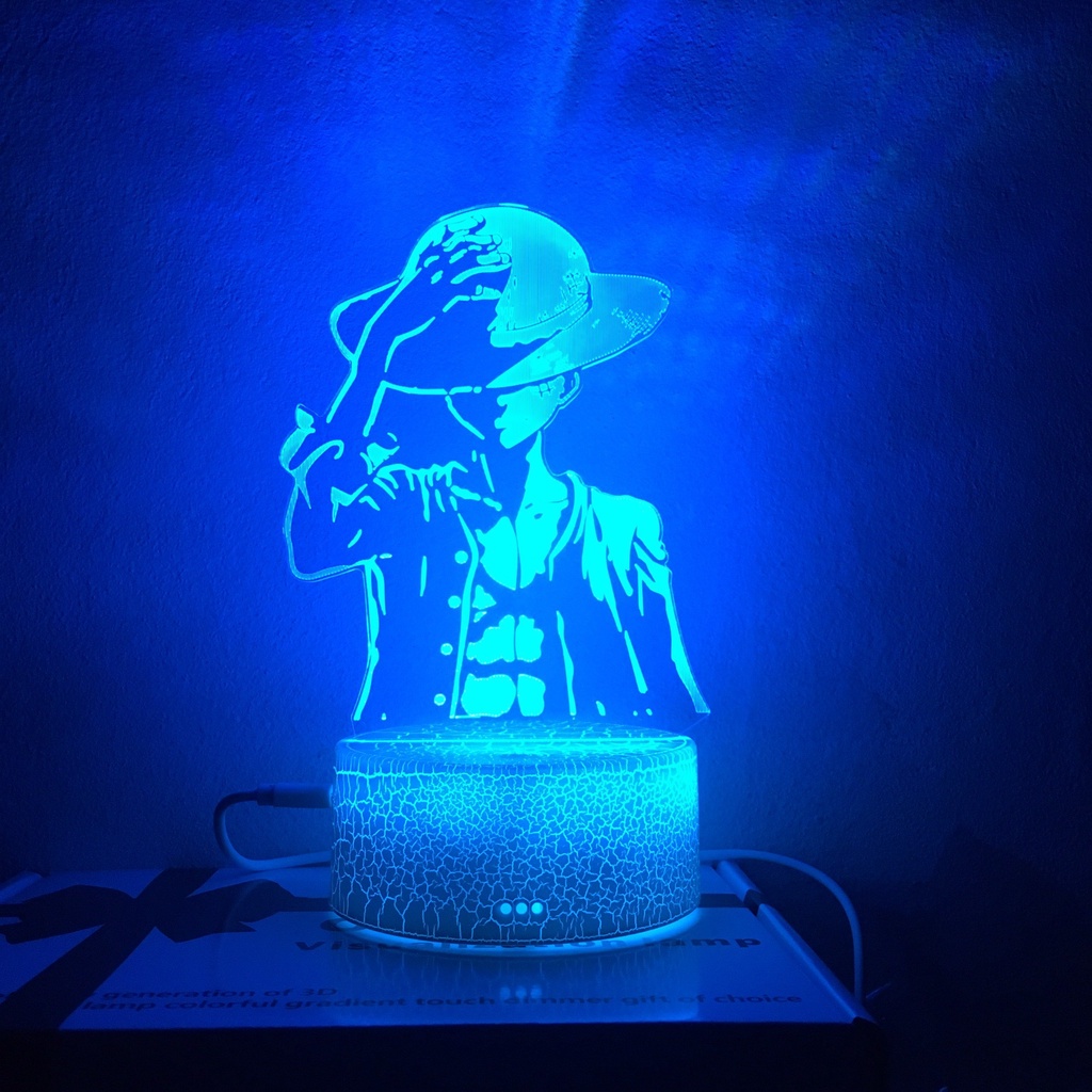 Quà tặng sinh nhật ý nghĩa Đèn trang trí 3d nhân vật Luffy mũ rơm siêu cá tính độc lạ