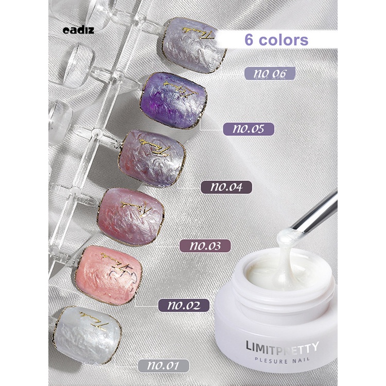 [Hàng mới về] Gel sơn móng tay CADI màu trơn hiệu ứng vỏ sò lấp lánh tự nhiên dành cho nữ