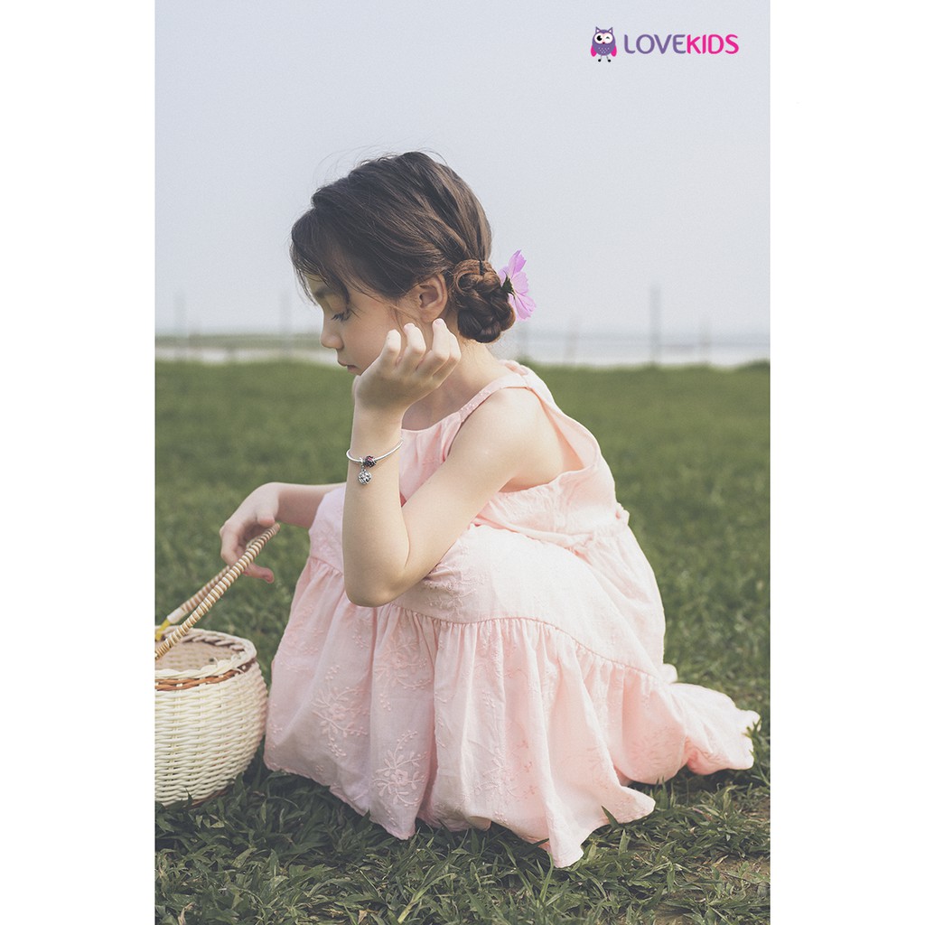 Váy hai dây cổ yếm dáng xoè (Hồng) GMG21DR01301 - Lovekids