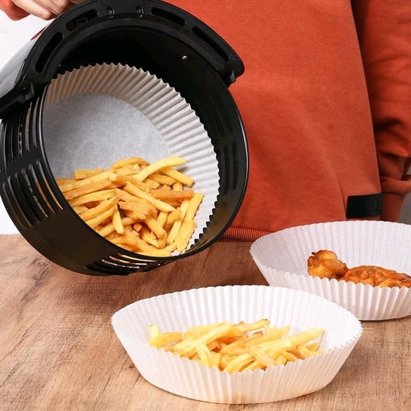 Set 50 giấy chuyên dụng cho nồi chiên không dầu, thấm dầu thực phẩm, lót, nướng chảo, thiếc chảo nướng, silicon