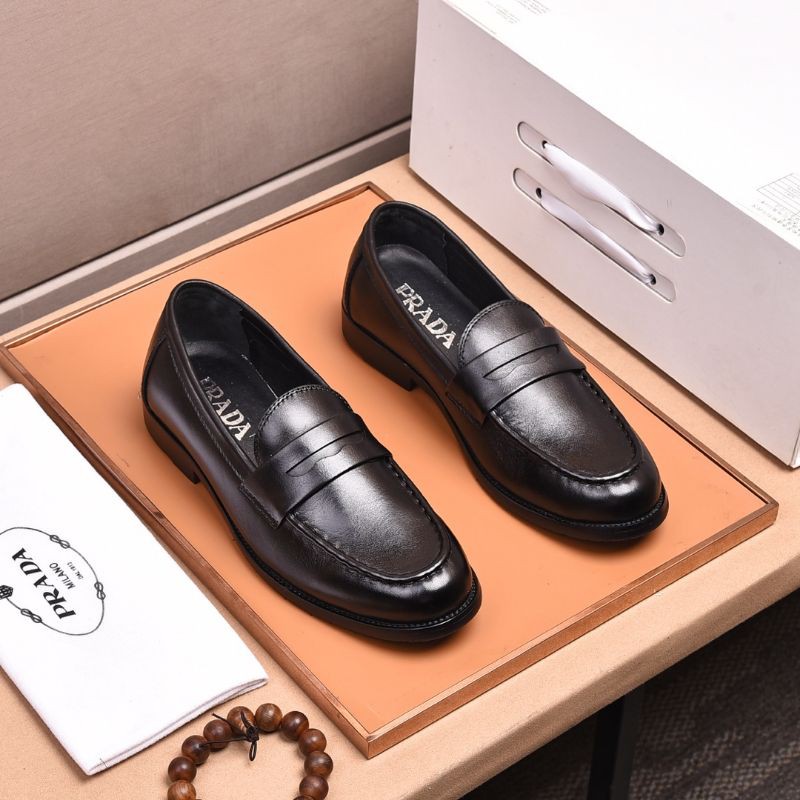 giày lười da nam cao cấp mũi tròn Prada đơn giản sang trọng