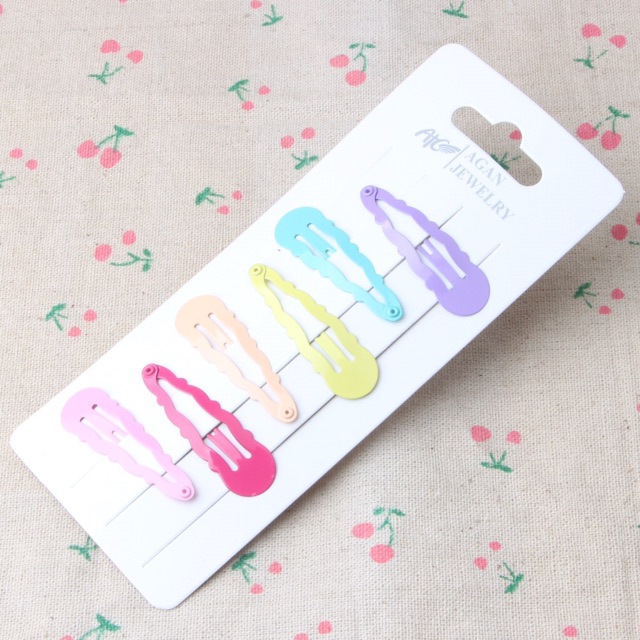 Vỉ 06 kẹp tóc màu mè ngộ nghĩnh