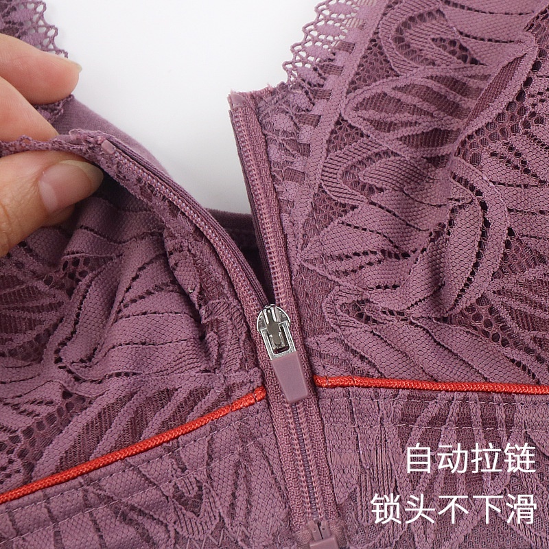 Áo Ngực Cotton Không Gọng Khóa Kéo Trước Cho Phụ Nữ Trung Niên
