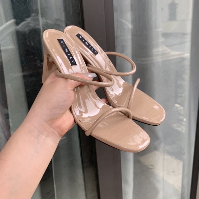 GUỐC CAO GÓT 9phân 2DÂY MẢNH,SANG CHẢNH 3 MÀU TRẮNG ĐEN NUDE