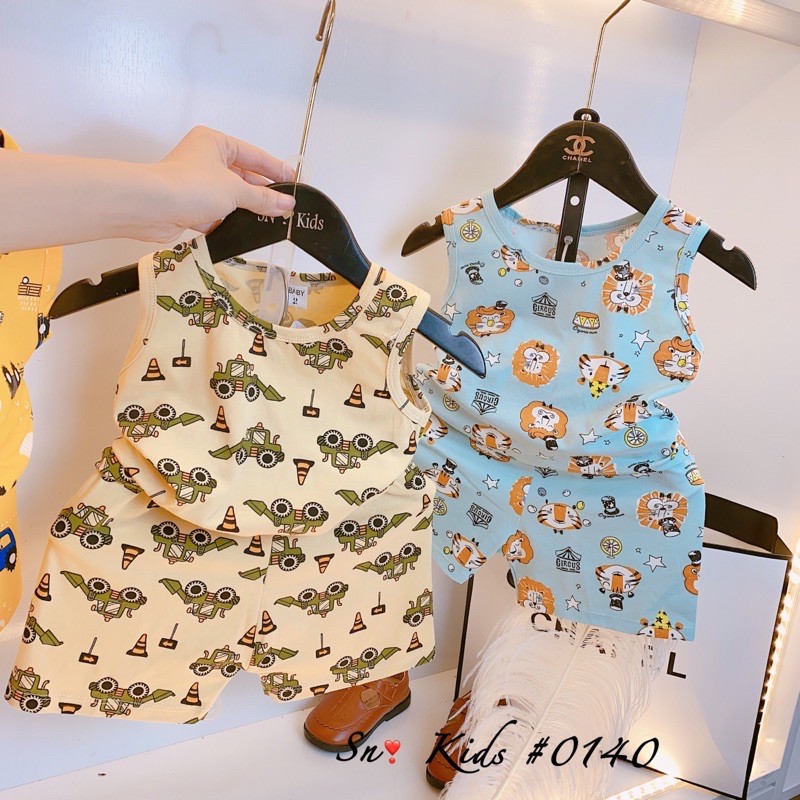 Bộ 3 lỗ cotton mát mẻ cho bé trai - B3LC