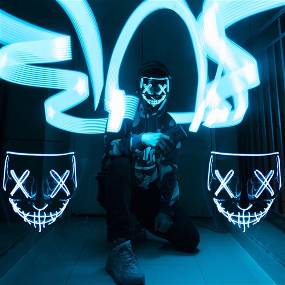 Mặt nạ Hacker thanh trừng, mặt nạ phát sáng hóa trang halloween HOT TIKTOK