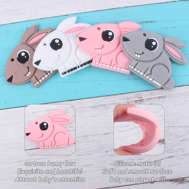 Haha Núm Ti Giả Silicon Cấp Hạt Hình Thỏ Mắt To Hoạt Hình DIY