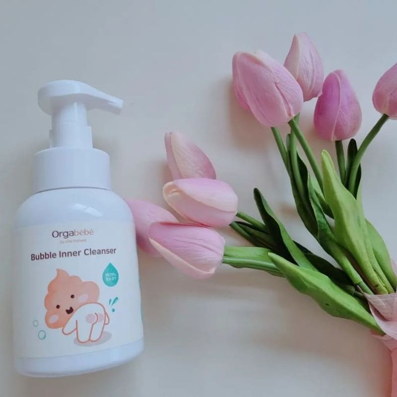 DUNG DỊCH VỆ SINH MÔNG VÀ VÙNG KÍN HỮU CƠ ORGABEBE HÀN QUỐC CHO BÉ TỪ SƠ SINH 300ML dạng bọt, khử mùi hiệu quả