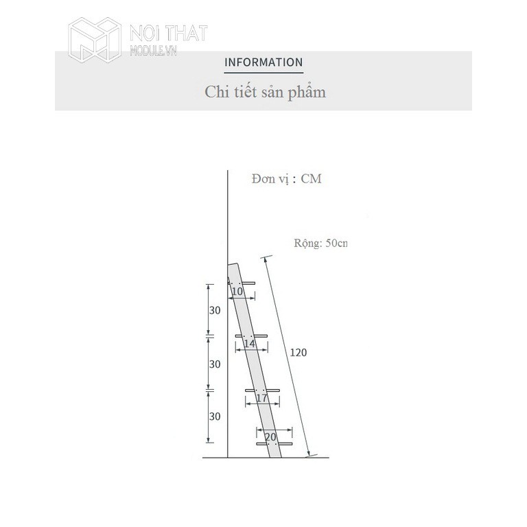 Kệ Gỗ Trang Trí Phòng Khách Đẹp Hình Thang Loại 4 tầng, Gỗ Thông nhập khẩu .