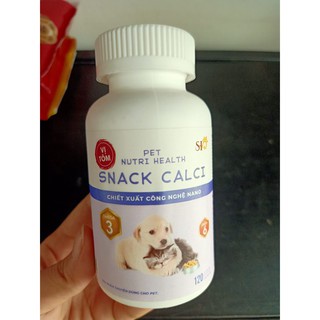 Canxi cho chó mèo SNACK CALCI hộp 120 viên, bổ sung canxi, omega 3, 6 chăm sóc da, lông, xương