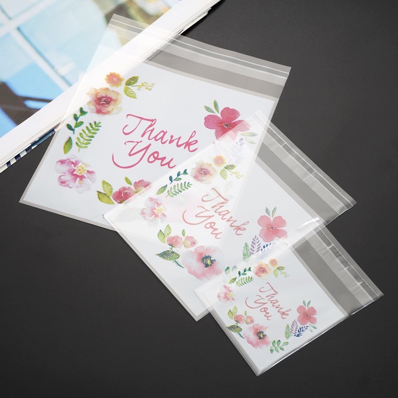 set 100 vỏ túi dán keo đựng bánh