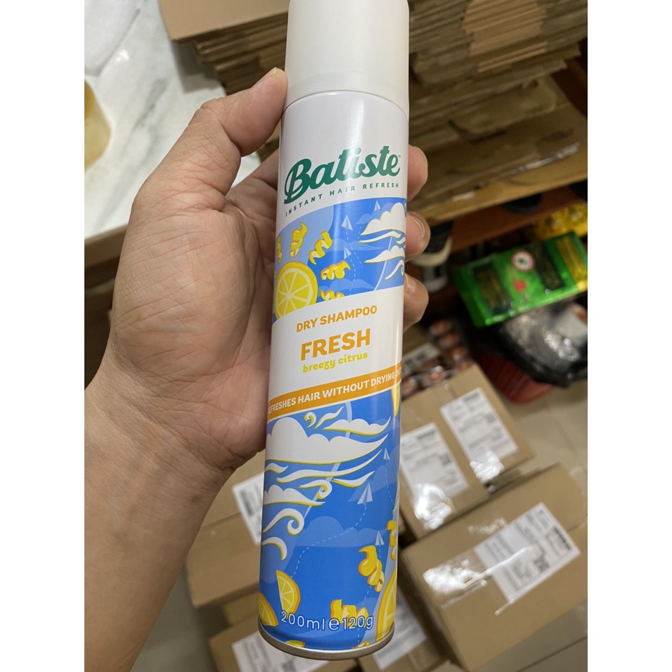 Dầu Gội Khô Batiste Dry Shampoo 200ml - Giúp Mái Tóc Bồng Bềnh, Mềm Mượt, Hết Ngứa