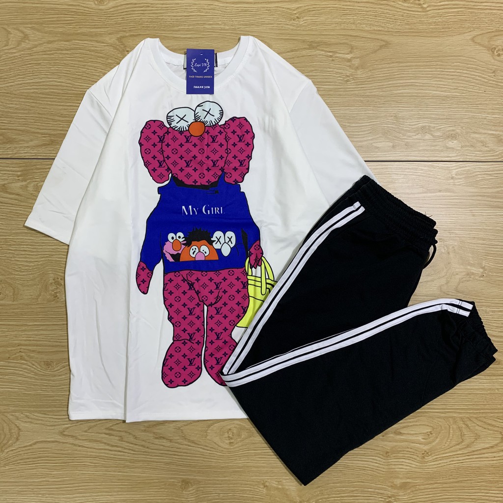 Set Đồ Bộ Quần Dài Jogger Áo Unisex My Girl Lapi VN Thoáng Mát, Freesize,Form Rộng Tay Lỡ Dưới 70kg Vừa
