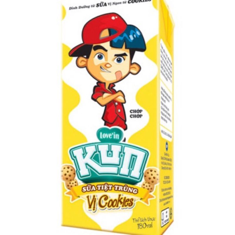 THÙNG SỮA KUN VỊ COOKIES ( 180ml x 48 hộp)