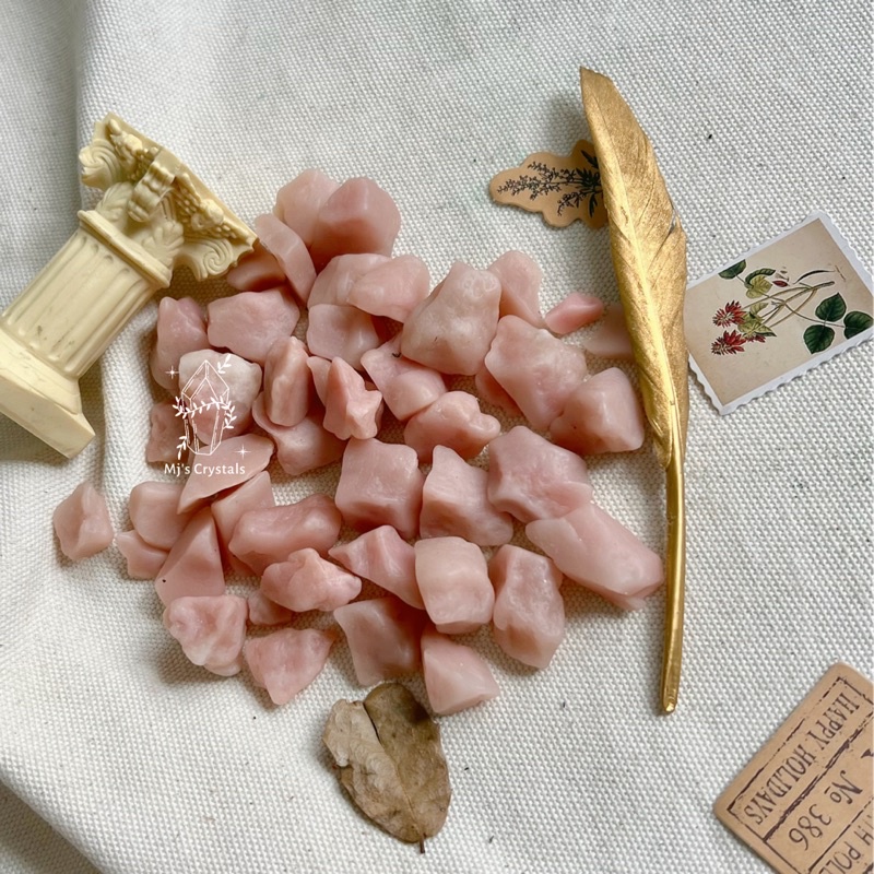 Đá thô Pink Opal hồng Brazil sưu tầm, handmade, reiki, thanh tẩy thiền định